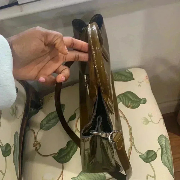 LONGCHAMP Brown Tortoise Patent Leather Large Roseau Toggle Tote - Picture 5 of 13